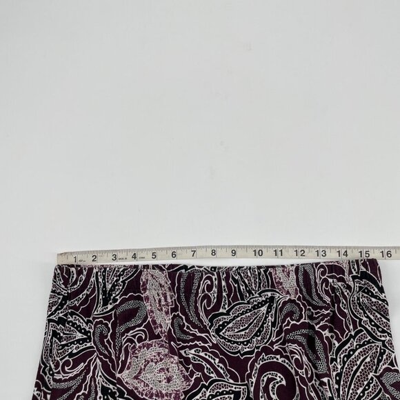 Chico's Purple Paisley Pull On Rayon Maxi Skirt Womens Size 8 Boho Elastic Waist - Picture 6 of 7